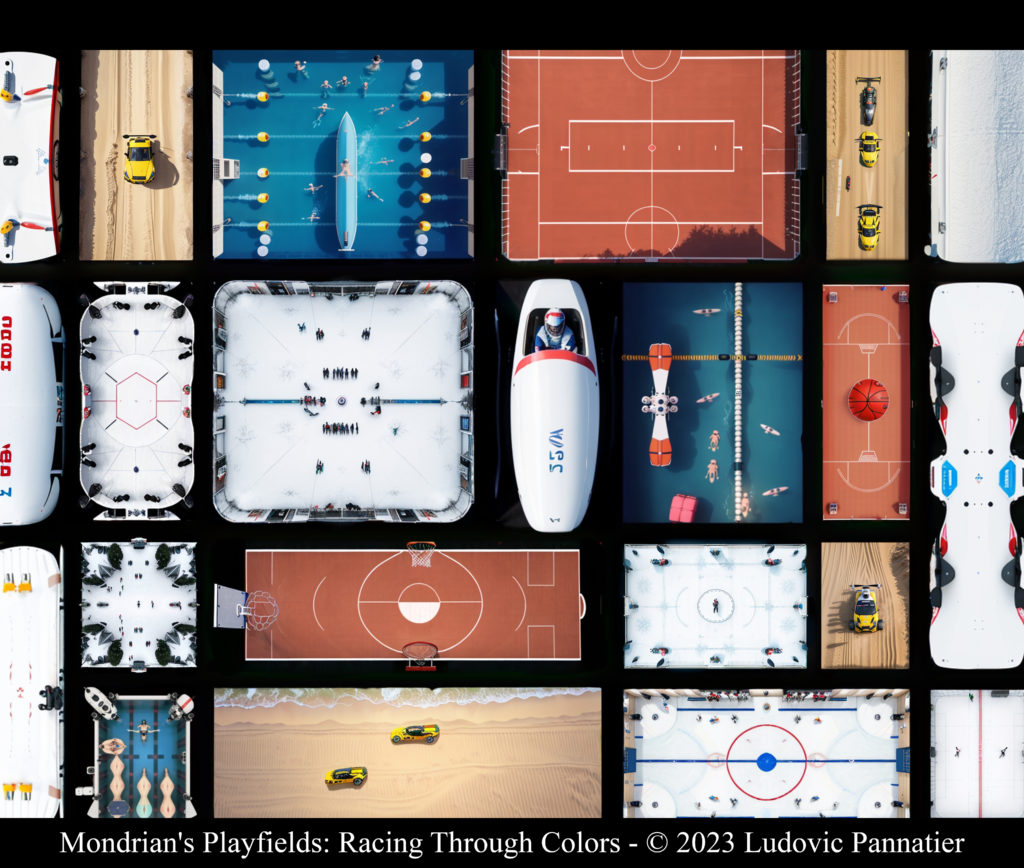 Mondrian's Playfields, Racing Through Colors Ludovic Pannatier